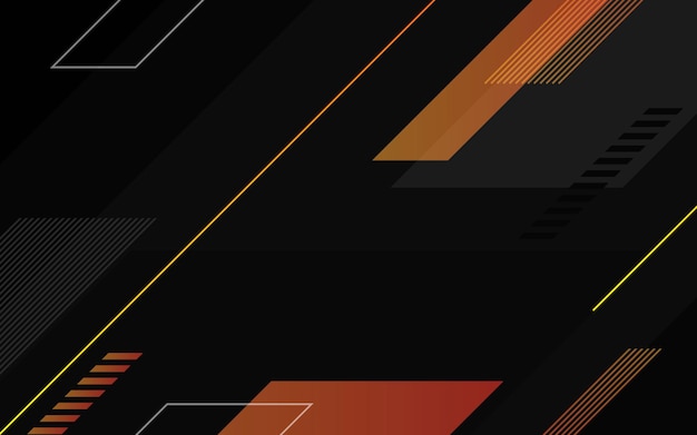 Premium Vector | Abstract black background orange geometric shape