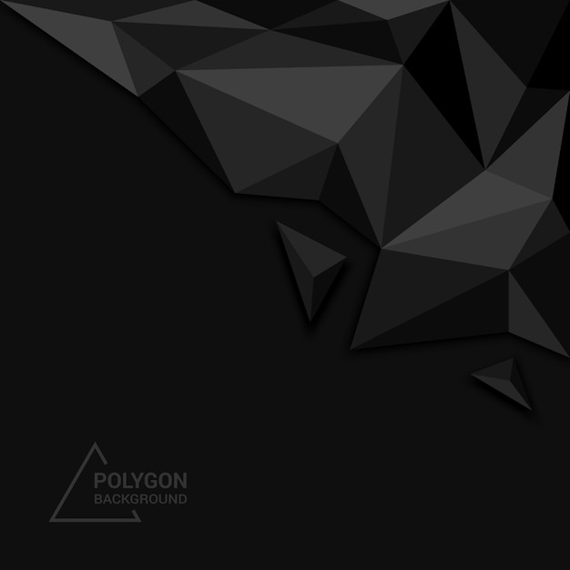 Premium Vector Abstract Black Polygon 3d Triangle Modern Background