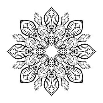 Premium Vector | Abstract black and white mandala art outline style