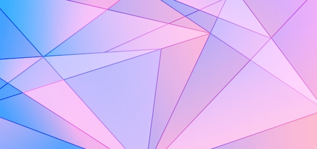 抽象的な青とピンクのグラデーションの多角形のデザインの背景 プレミアムベクター