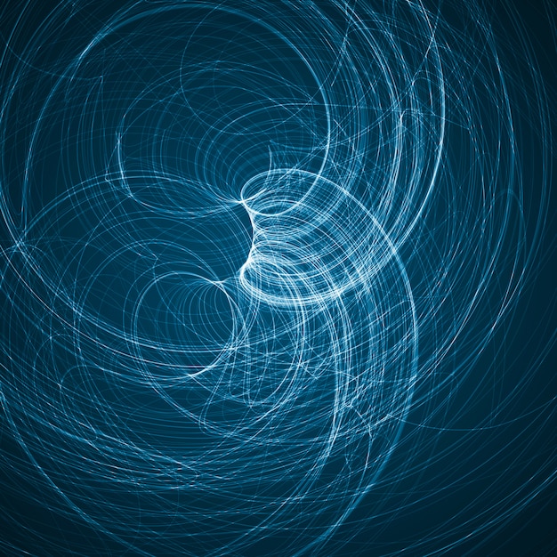 抽象的な青い背景 未来的な波状イラスト カラフルな抽象的なイラスト プレミアムベクター