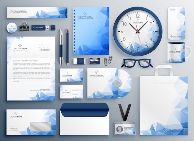 blue office supplies