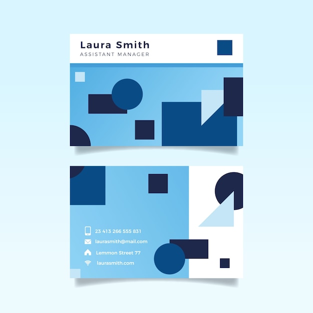 Download Free Abstract Blue Company Card With Geometrical Shapes Template Free Use our free logo maker to create a logo and build your brand. Put your logo on business cards, promotional products, or your website for brand visibility.