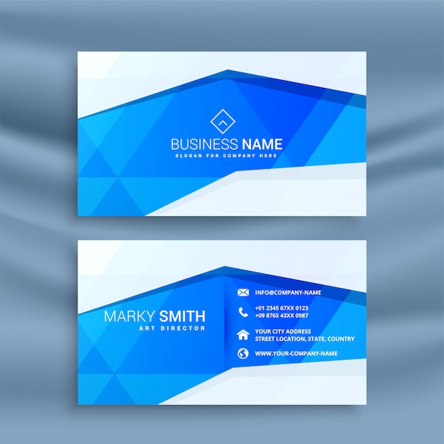 Free Vector | Abstract blue geometric business card design