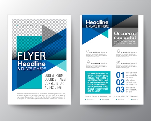 Premium Vector | Abstract blue geometric flyer template