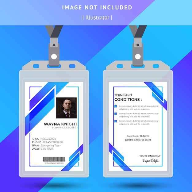 Abstract blue id card design | Premium Vector