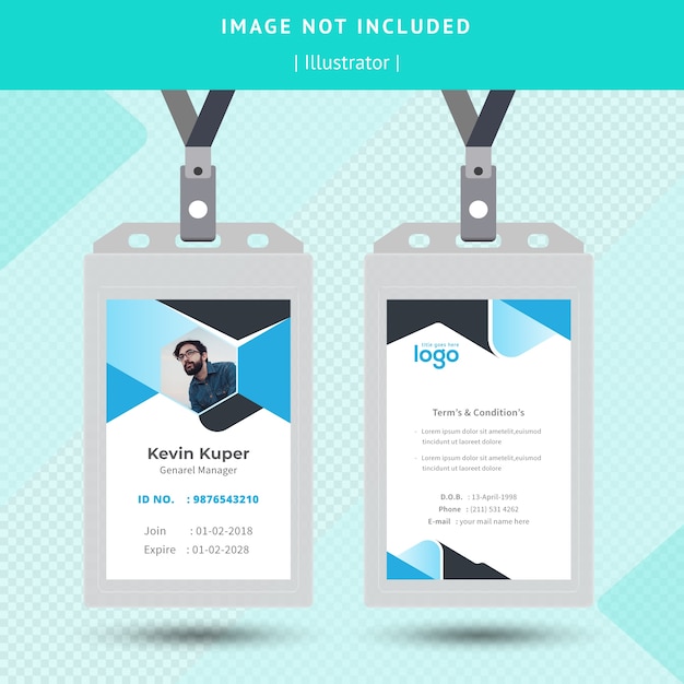 Premium Vector | Abstract blue id card