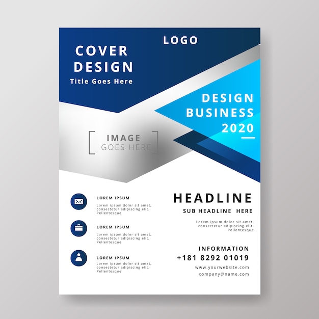 Premium Vector | Abstract blue modern business flyer design template