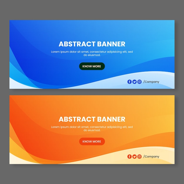 Premium Vector | Abstract blue and orange waves banner backgrounds