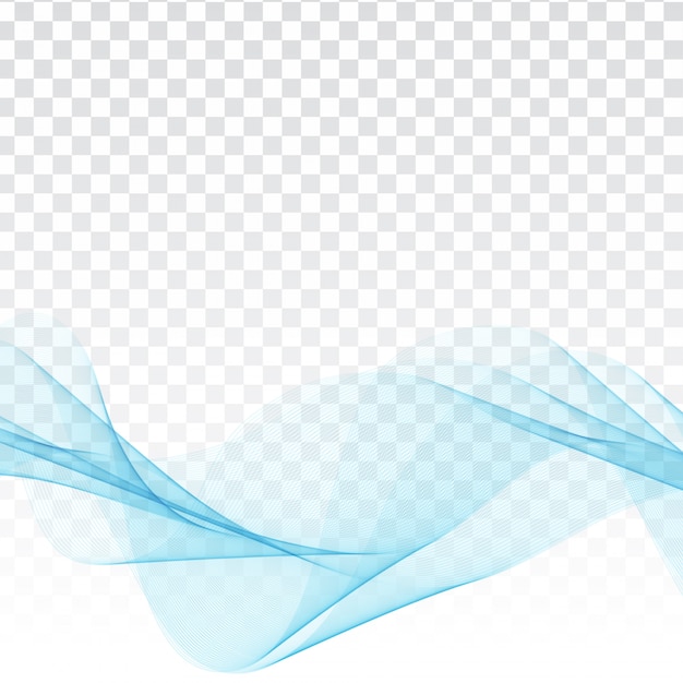 Abstract blue wave elegant design on
transparent background
