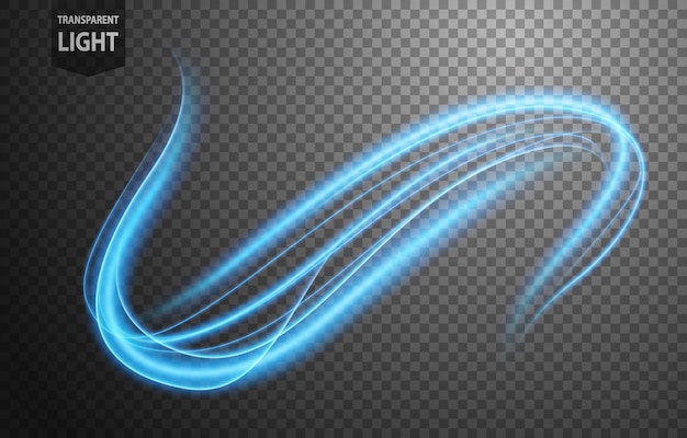 Premium Vector | Abstract blue wavy line of light