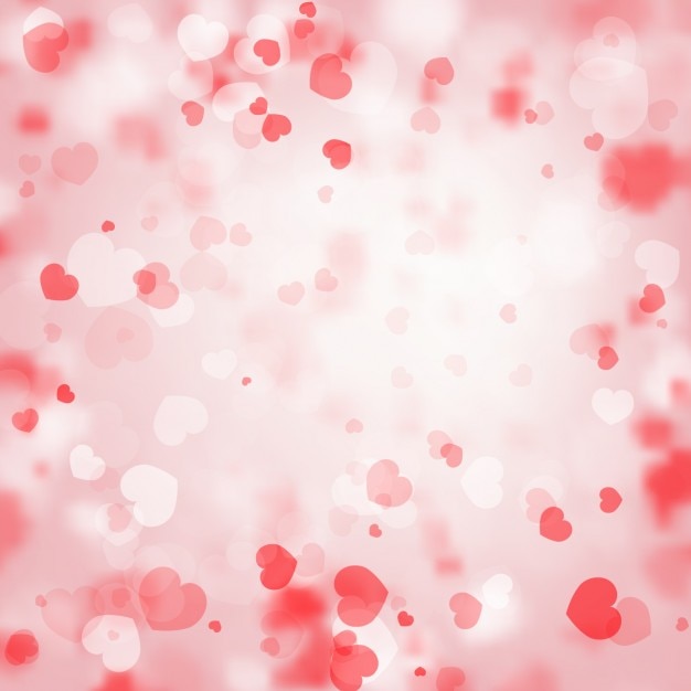 Abstract bokeh background with hearts Vector | Free Download