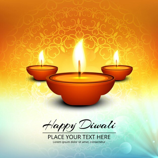 Abstract bright background with candles for diwali Vector | Free Download