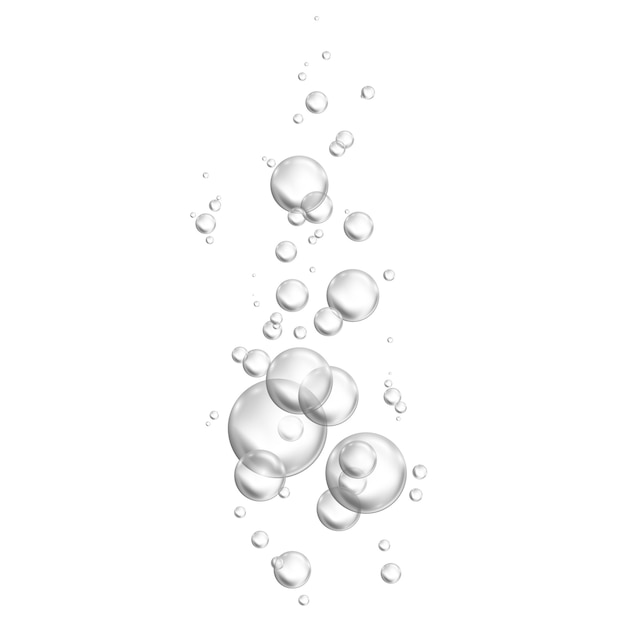 抽象的な泡 泡と白い背景 白のイラスト プレミアムベクター