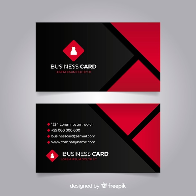 Free Vector Abstract Business Card Template With Geometric Design 7811