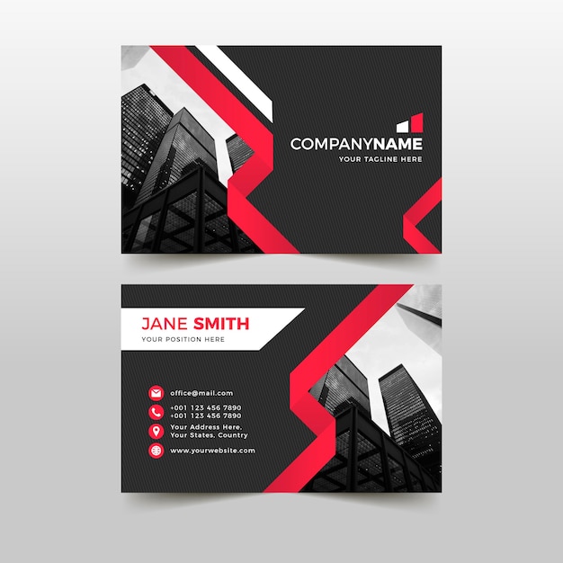 Free Vector | Abstract business card template with photo