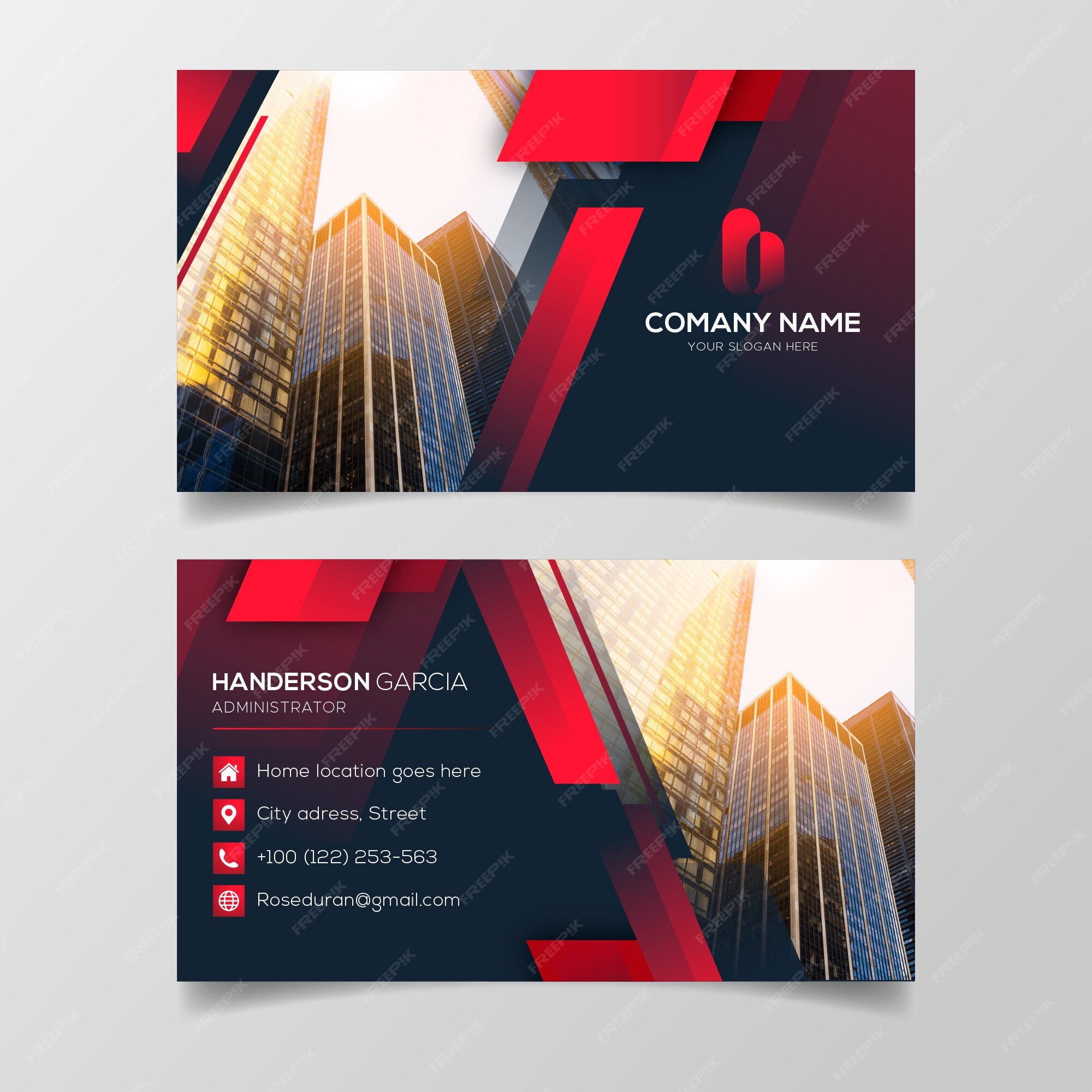 Free Vector | Abstract business card template with photo