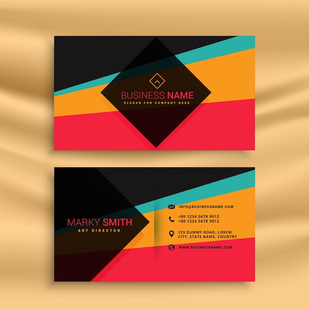 Abstract business card with different\
colors