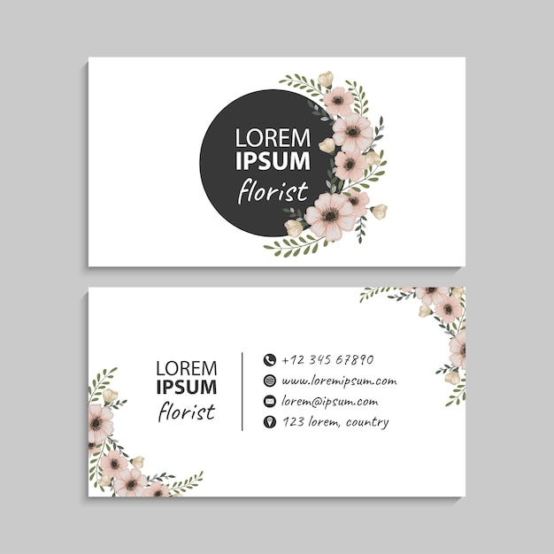 Premium Vector | Abstract business cards template with flowers