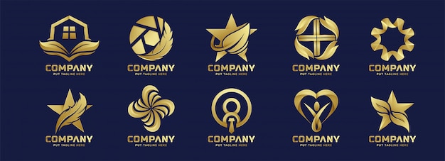 Download Free Abstract Business Golden Logo Collection Premium Vector Use our free logo maker to create a logo and build your brand. Put your logo on business cards, promotional products, or your website for brand visibility.
