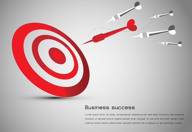 Abstract business idea red dart board Premium Vector