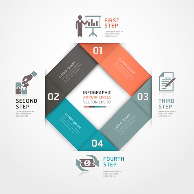 Abstract business steps origami style options can be used for workflow layout, diagram, number options, step up options, web design, infographics. Premium Vector
