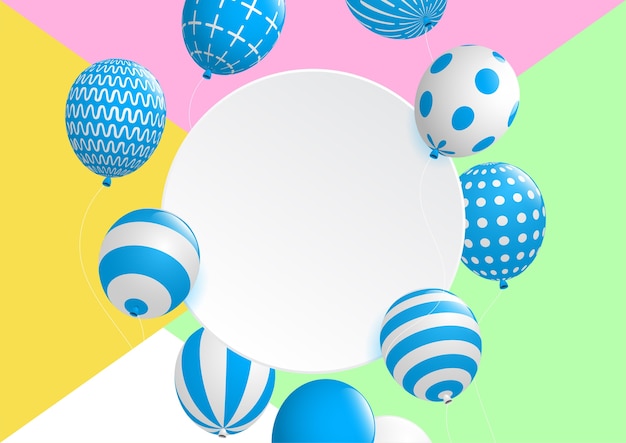 Abstract and celebrations background with colorful decorative balloon .vector eps10. Premium Vector