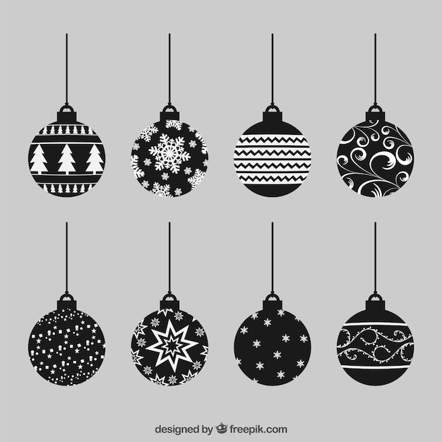 Download Free Vector Abstract Christmas Baubles Collection PSD Mockup Templates