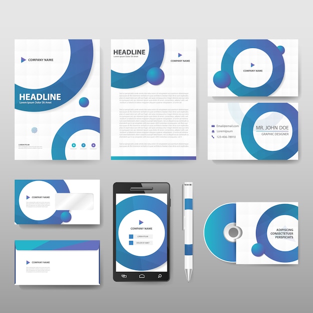 Download Free Abstract Circle Corporate Identity Template Premium Vector Use our free logo maker to create a logo and build your brand. Put your logo on business cards, promotional products, or your website for brand visibility.