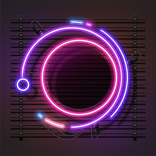 Premium Vector | Abstract circle neon frame