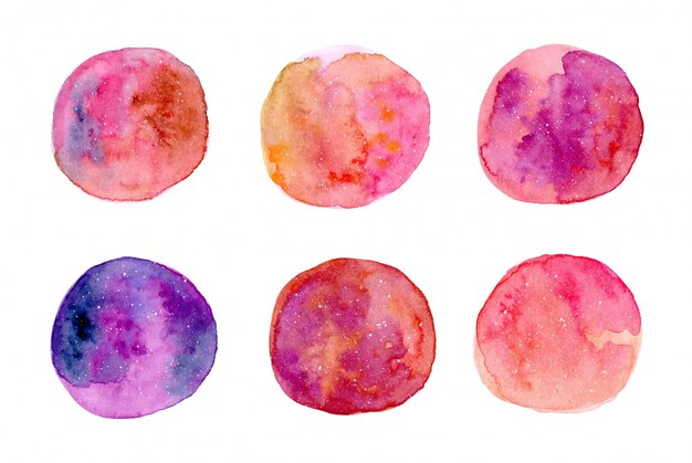 Download Abstract circle watercolor texture collection Vector | Premium Download