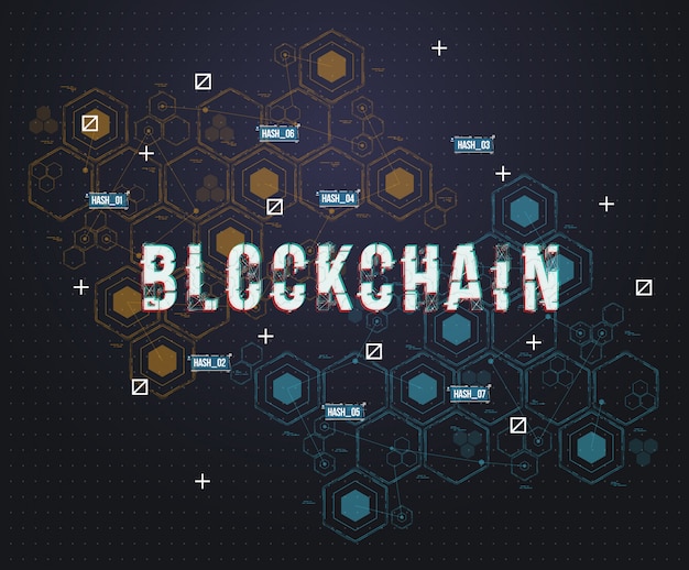 Abstract circuit networking blockchain concept for web and app. bitcoin crypto currency technology illustration. Premium Vector