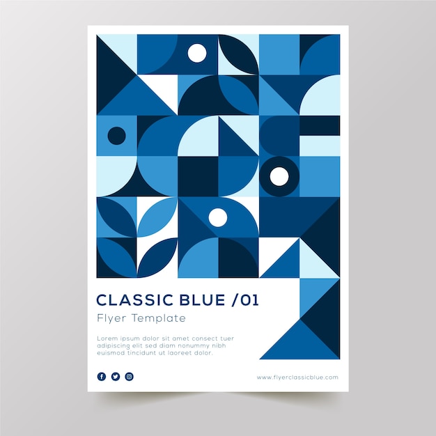 Free Vector Abstract Classic Blue Poster Design,Medical Tattoos Designs