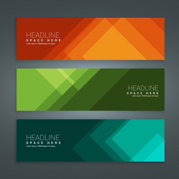 Free Vector | Abstract colored banners set