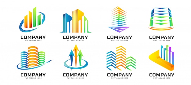 Download Free Abstract Colorful Building Tower Logo Collection For Business Use our free logo maker to create a logo and build your brand. Put your logo on business cards, promotional products, or your website for brand visibility.