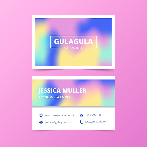Abstract colorful business card template Free Vector