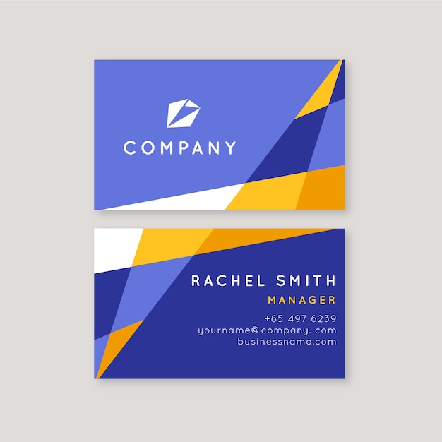 Abstract colorful business card template Free Vector