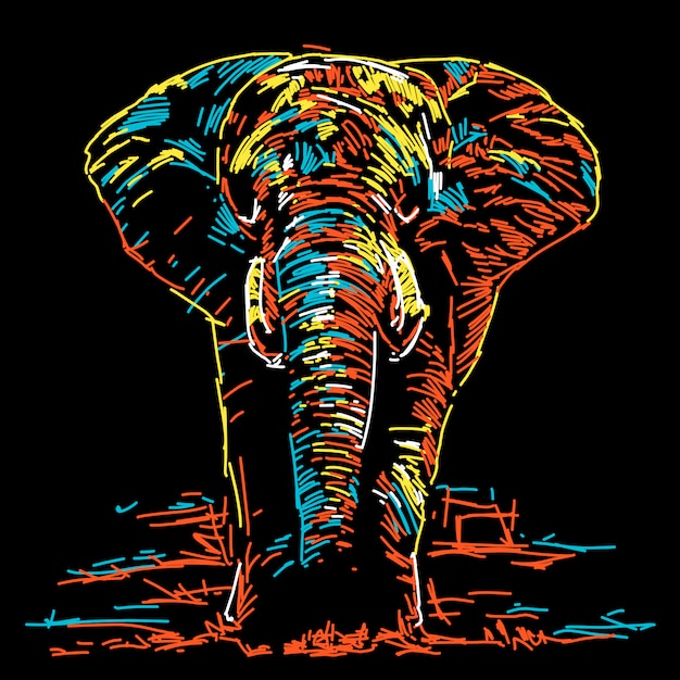 Premium Vector | Abstract colorful elephant illustration
