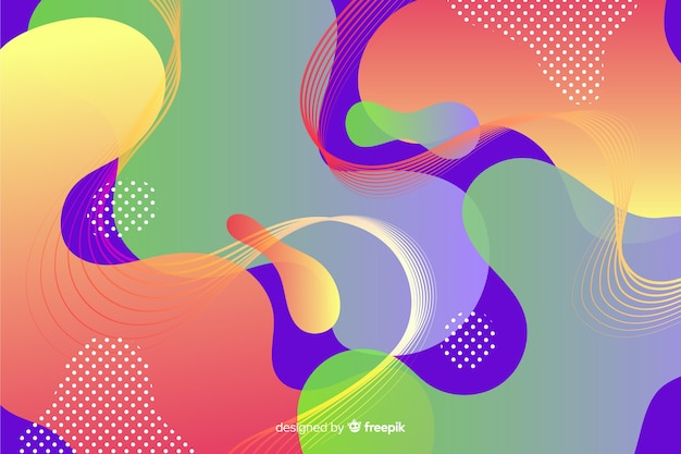 Abstract colorful flow shapes background Free Vector