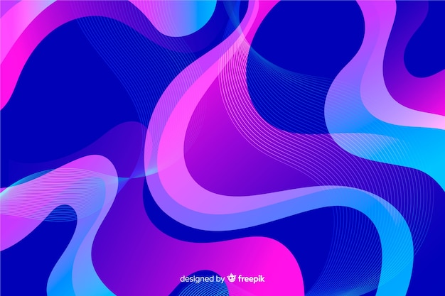 Abstract colorful flow shapes background Free Vector