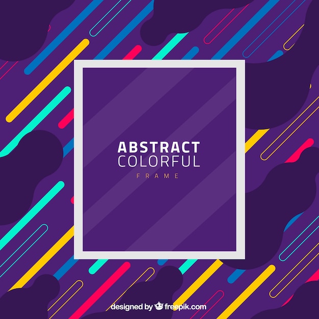 Free Vector Abstract Colorful Frame With Geometric Shapes