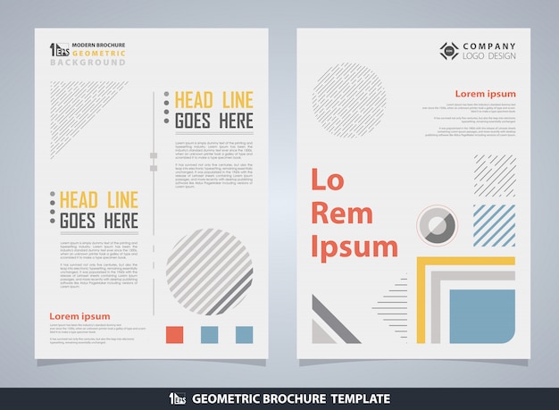 Abstract colorful geometric brochure with text Premium Vector