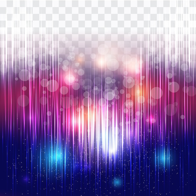 Abstract colorful lights with transparent  background  
