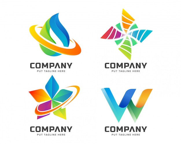 Abstract colorful logo collection Premium Vector
