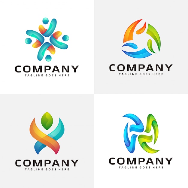 Premium Vector | Abstract colorful logo design