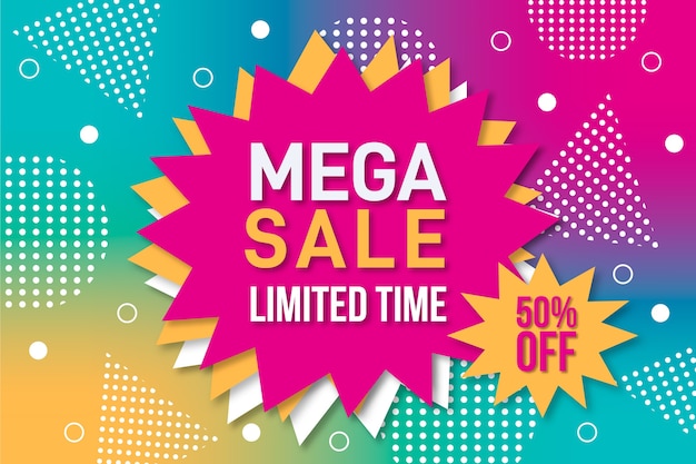 Abstract colorful sales background Free Vector