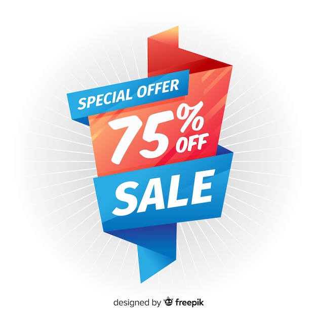 Abstract colorful sales banner template Free Vector