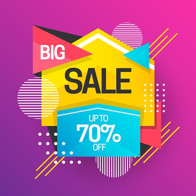 Abstract colorful sales banner Free Vector