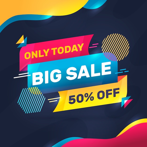 Abstract colorful sales banner Free Vector
