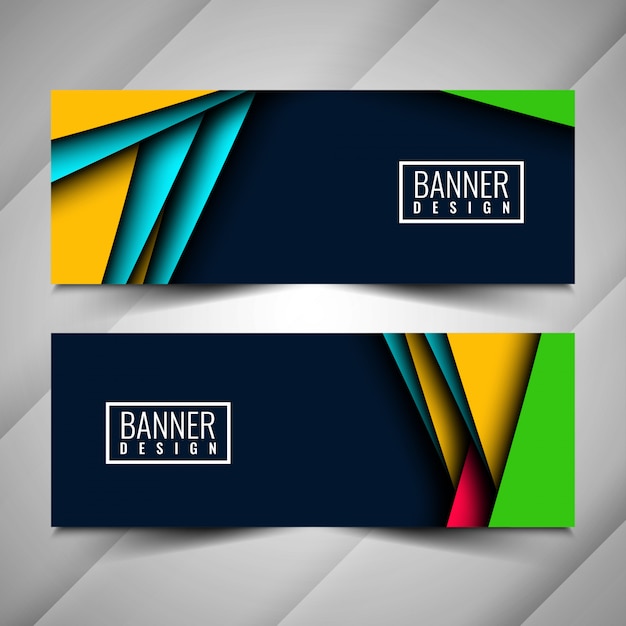 Premium Vector | Abstract colorful stylish banners set